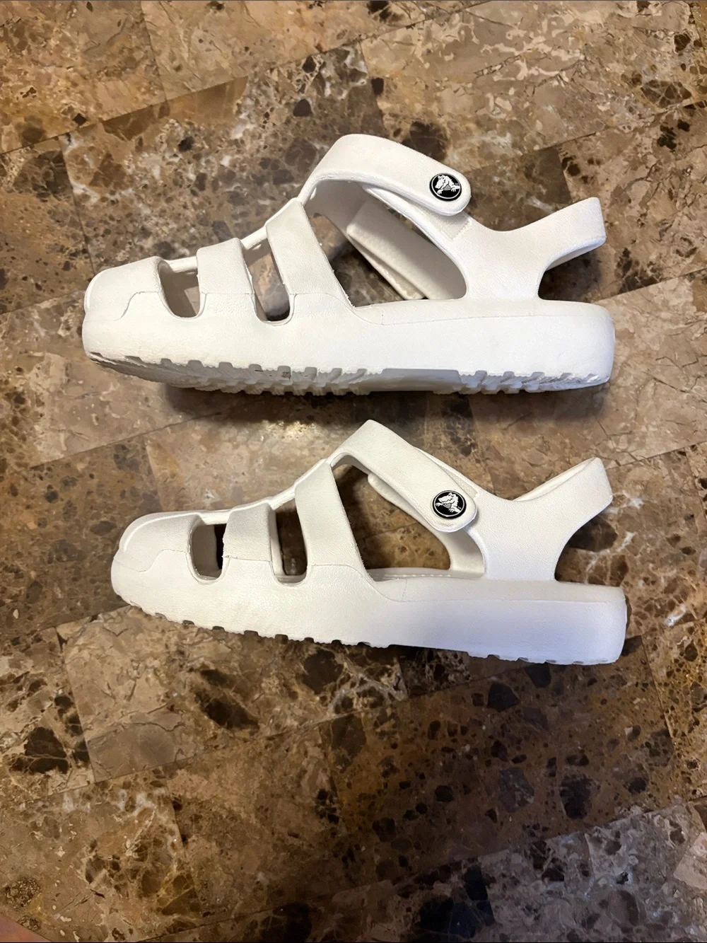 CROCS Kids' White Fisherman-Style Sandals